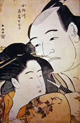The Japanese Wrestler Onagawa and Teahouse Girl Ohisa, c.1792