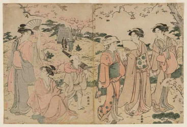 Women Viewing Cherry Blossoms at Asukayama