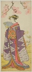 The Actor Ichikawa Komazo II as the Spirit of Lady Shiragiku in the Play Hatsu Midori Saiwai Soga, Performed at the Kawarazaki Theater in the Third Month, 1791