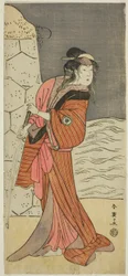 The Actor Iwai Hanshiro IV as Yaegushi no Oroku in the Play Keisei Kogane no Hakarime, Performed at the Kawarazaki Theater in the Third Month, 1792