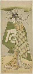 The Actor Osagawa Tsuneyo II as Oiso no Tora in the Play Gohiiki no Hana Aikyo Soga, Performed at the Kawarazaki Theater in the First Month, 1794
