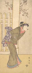 The Fourth Iwai Hanshiro as a Woman Standing under a Torii, ca. 1791
