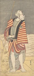 The Second Ichikawa Komazo as a Boatman Standing on the Deck of a Barge