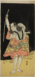 The Actor Nakamura Nakazo I as Ippei in the Play Koi Nyobo Somewake Tazuna, Performed at the Ichimura Theater in the Eighth Month, 1778