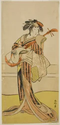 The Actor Yamashita Mangiku I as Osan in the Play Kitekaeru Nishiki no Wakayaka, Performed at the Nakamura Theater in November, 1780