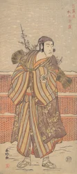 Matsumoto Sumezo as a Man in Winter Attire Standing in the Snow