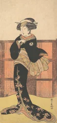 The Fourth Iwai Hanshiro as a Woman in a Black Kimono