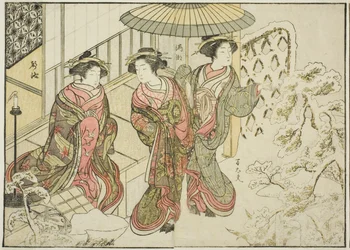 Courtesans of the Nakaomiya, from the book "Mirror of Beautiful Women of the Pleasure Quarters," vol. 2