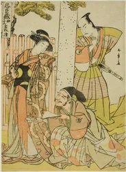 Scene at the Tsurugaoka Hachiman Shrine, from Act One of Chushingura, from the series "Chushingura Juichimai-Tsuzuki"