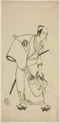 The Actor Arashi Otohachi I as Hotei Ichiemon in the Play Ayatsuri Kabuki Ogi, Performed at the Nakamura Theater in the Seventh Month, 1768