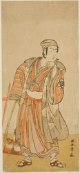 The Actor Bando Mitsugoro I as Taira no Tadamori Disguised as a Potted-Plant Seller in the Play Sakuya Kono Hana no Kaomise, Performed at the Nakamura Theater in the Eleventh Month, 1776