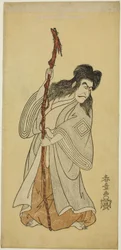 The Actor Ichikawa Danjuro IV possibly as Tenjiku Tokubei in the play "Tenjiku Tokubei Turns the Helm toward Home," performed at the Nakamura theater in the eighth month, 1768