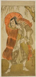 The Actor Ichikawa Danjuro V as Akushichibyoe Kagekiyo Disguised as a Beggar, in the Play Tsukisenu Haru Hagoromo Soga, Performed at the Ichimura Theater in the Third Month, 1777