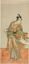 The Actor Ichikawa Danjuro V as Kudo Kanaishi (?) in the Play Izu-goyomi Shibai no Ganjitsu (?), Performed at the Morita Theater (?) in the Eleventh Month, 1772 (?)
