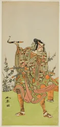 The Actor Ichikawa Danzaburo II as Usui no Sadamitsu in the Play Edo Katagi Hikeya Tsunasaka, Performed at the Ichimura Theater in the Eleventh Month, 1772