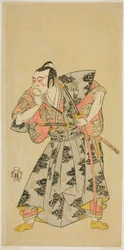 The Actor Ichikawa Danzo III as Fuwa Banazemon in the Play Date Moyo Kumo ni Inazuma, Performed at the Morita Theater in the Tenth Month, 1768