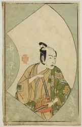 The Actor Ichikawa Somegoro, from "A Picture Book of Stage Fans (Ehon butai ogi)"