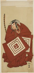 The Actor Ichikawa Yaozo II as Hachio-maru Aratora in the Play Chigo Sakura Jusan Kane, Performed at the Ichimura Theater in the Eleventh Month, 1774