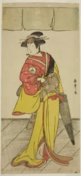 The Actor Iwai Hanshiro IV as Osuwa in the Play Koi no Yosuga Kanagaki Soga, Performed at the Ichimura Theater in the Fourth Month, 1789