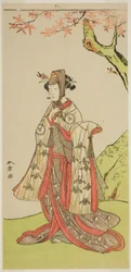 The Actor Iwai Hanshiro IV as Princess Sakura in the Play Wada Sakamori Eiga Kagami, Performed at the Nakamura Theater in the Third Month, 1773