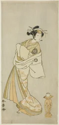 The Actor Nakamura Noshio I as the Spirit of the Courtesan Takao, in the Shosagoto Dance Sequence "Sono Utsushi-e Matsu ni Kaede" (A Shadow-Picture of Pine and Maple), the Last Scene of Part Two of the Play Keisei Momiji no Uchikake (Courtesan in an Over-K