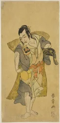 The Actor Nakamura Utaemon I as Kudo Suketsune Disguised as a Beggar in the Play Soga Moyo Aigo no Wakamatsu, Performed at the Nakamura Theater in the First Month, 1769