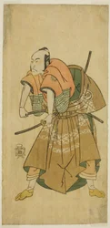 The Actor Sawamura Sojuro II as Omi no Kotoda in the Play Shuen Soga Omugaeshi, Performed at the Ichimura Theater in the Second Month, 1768