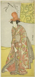 The Actor Segawa Kikunojo III or Segawa Otome as a Shirabyoshi Dancer in Musume Dojo-ji, in the Play Edo no Hana Mimasu Soga or Buke no Hana Musume no Adauchi, Performed at the Nakamura Theater in the Fourth Month, 1783