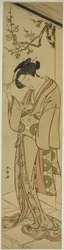 Woman on a Veranda About to Open a Love-letter