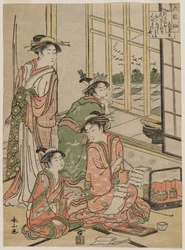 Courtesans at Leisure from the series The Six Immortal Poets, c. early 1780s