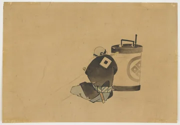 Seated Attendant Smoking by a Lamp, ca. 1850