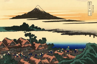 36 Views of Mount Fuji, Japan: Dawn at Isawa in the Kai Province, Japan - Print by Katsushika Hokusai (1760-1849)
