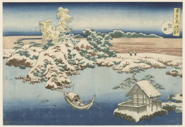 The Sumida River in Snow (Sumida) (Snow, Moon, and Flowers) (Setsugekka)
