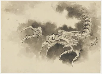 Dragon emerging from clouds, Edo period