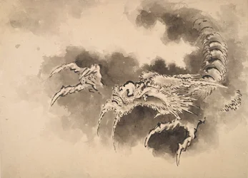 Dragon emerging from clouds, Edo period, 19th century