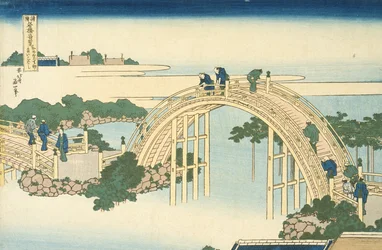 Drum Bridge of Kameido Tenjin Shrine from the Series Wondrous Views of Famous Bridges in All the Province