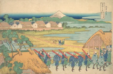 Fuji Seen in the Distance from Senju Pleasure Quarter