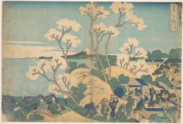 Fuji from Gotenyama at Shinagawa on the Tōkaidō, from the series Thirty-six Views of Mount Fuji