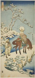 Horseman in Snow, from the series "A True Mirror of Japanese and Chinese Poems"