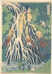 Kirifuri Waterfall at Kurokami Mountain in Shimotsuke, from the Series A Tour of Waterfalls in Various Provinces