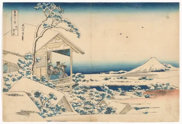 Koishikawa on a Snowy Morning, from the Series Thirty-six Views of Mount Fuji
