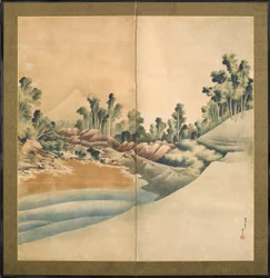 Mount Fuji and Enoshima, Edo Period, c.1825