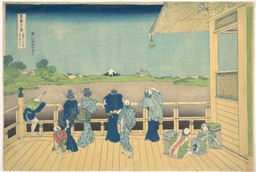 Sazai Hall at the Temple of the Five Hundred Arhats, from the series Thirty-six Views of Mount Fuji