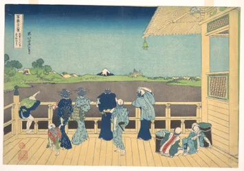 Sazai Hall at the Temple of the Five Hundred Arhats, from the Series Thirty-six Views of Mount Fuji