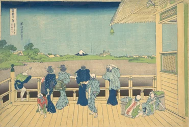 Sazai Hall at the Temple of the Five Hundred Arhats Gohyaku Rakanji Sazaido, ca. 1830-32