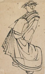 Sketch of a courtesan, late 18th-early 19th century