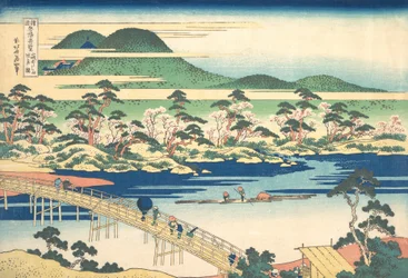 Togetsu Bridge at Arashiyama in Yamashiro, from the Series Remarkable Views of Bridges
