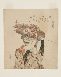Woman of Ohara with Firewood Bundle and Kite