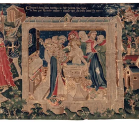 History of Saint Piat and Saint Eleuthère, Tapestry of Arras. Ordered from Canon Toussaint Prier, Chaplain of the Duke of Burgundy, Late 14th-Early 15th Century. (Detail)