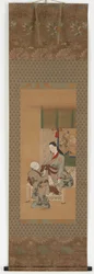 A Girl Sitting on a Verandah, Edo Period, 18th Century